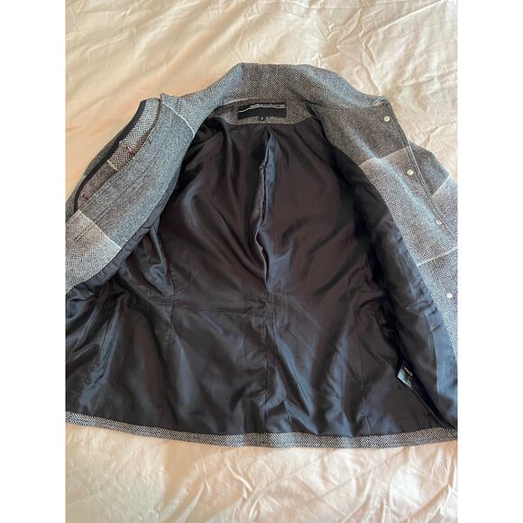 Vsct diva women’s small tweed blazer euro houndstooth chevron black & white 90s - Picture 8 of 8